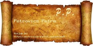 Petrovics Petra névjegykártya