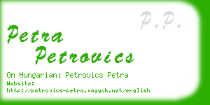 petra petrovics business card